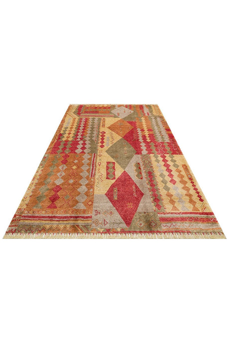 #Turkish_Carpets_Rugs# #Modern_Carpets# #Abrash_Carpets#Hand-Made Rug Processes After Weaving Zr 10 Red Autumn