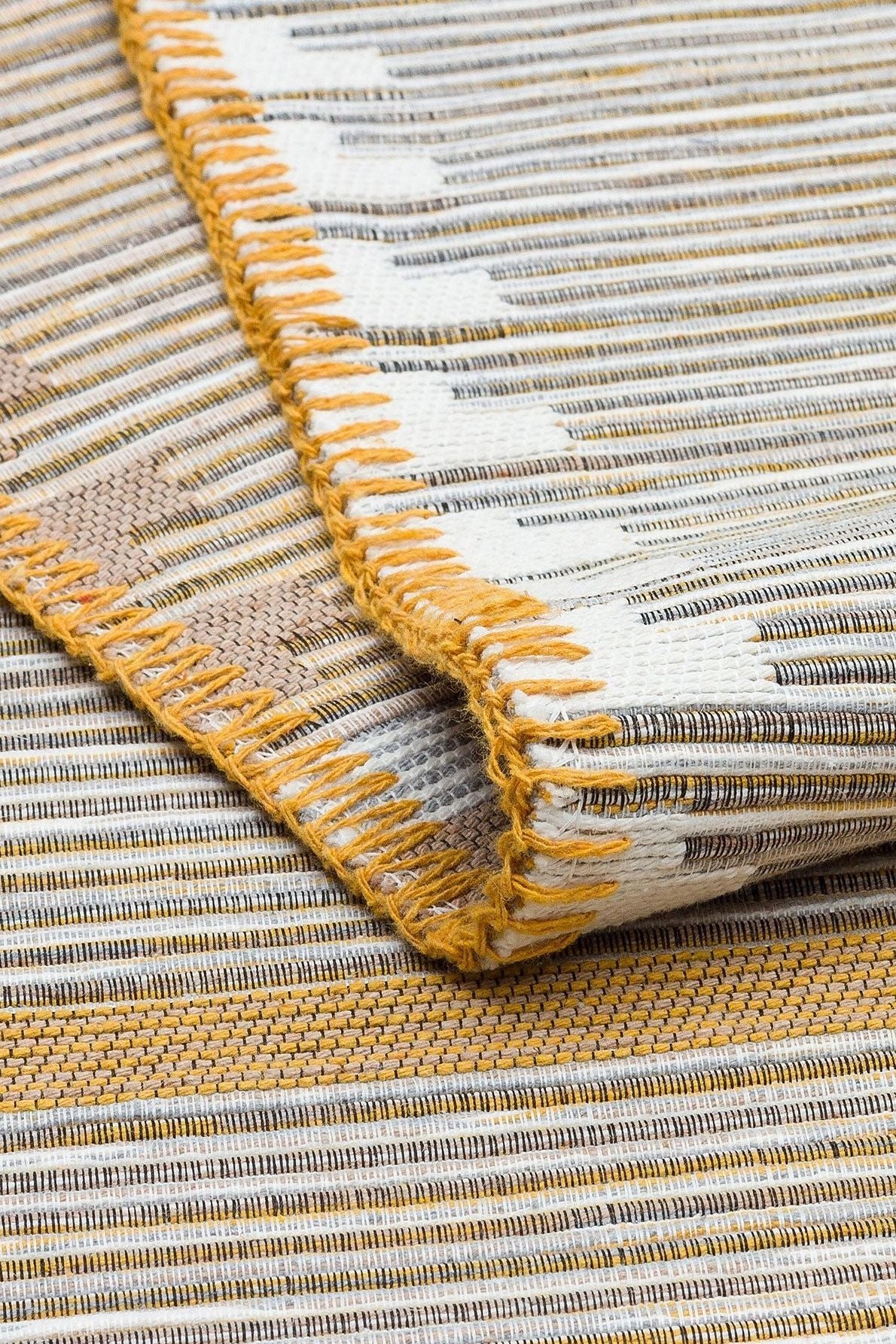 #Turkish_Carpets_Rugs# #Modern_Carpets# #Abrash_Carpets#Modern Kilims With Recycled Cotton Arc 01 White Yellow