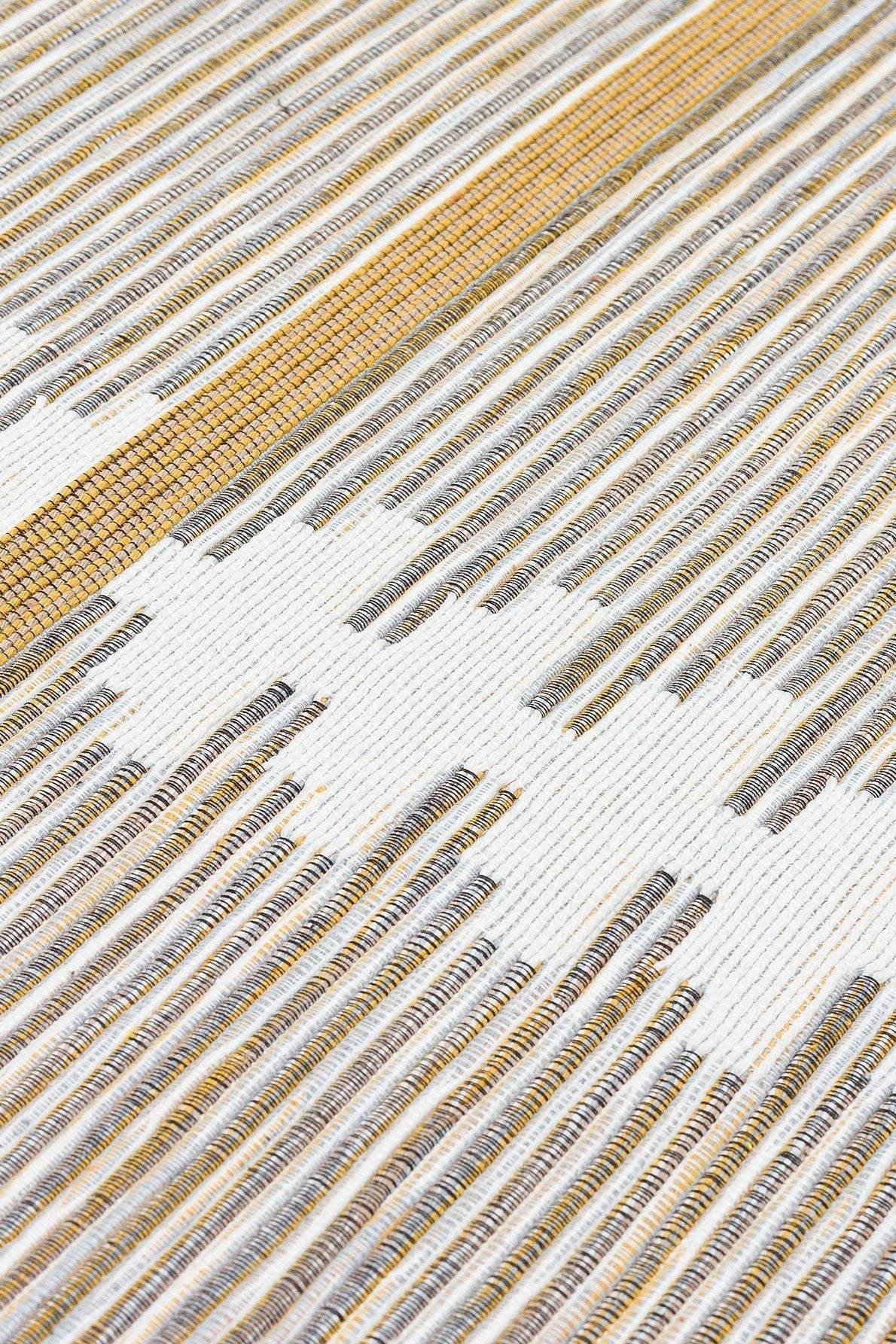 #Turkish_Carpets_Rugs# #Modern_Carpets# #Abrash_Carpets#Modern Kilims With Recycled Cotton Arc 01 White Yellow