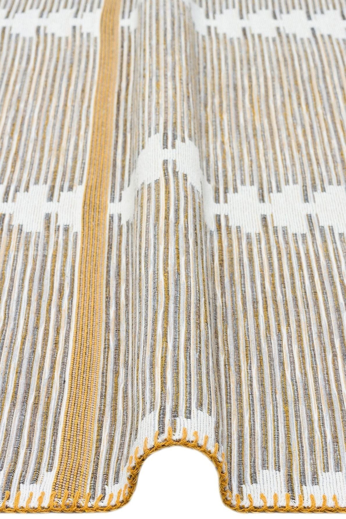 #Turkish_Carpets_Rugs# #Modern_Carpets# #Abrash_Carpets#Modern Kilims With Recycled Cotton Arc 01 White Yellow