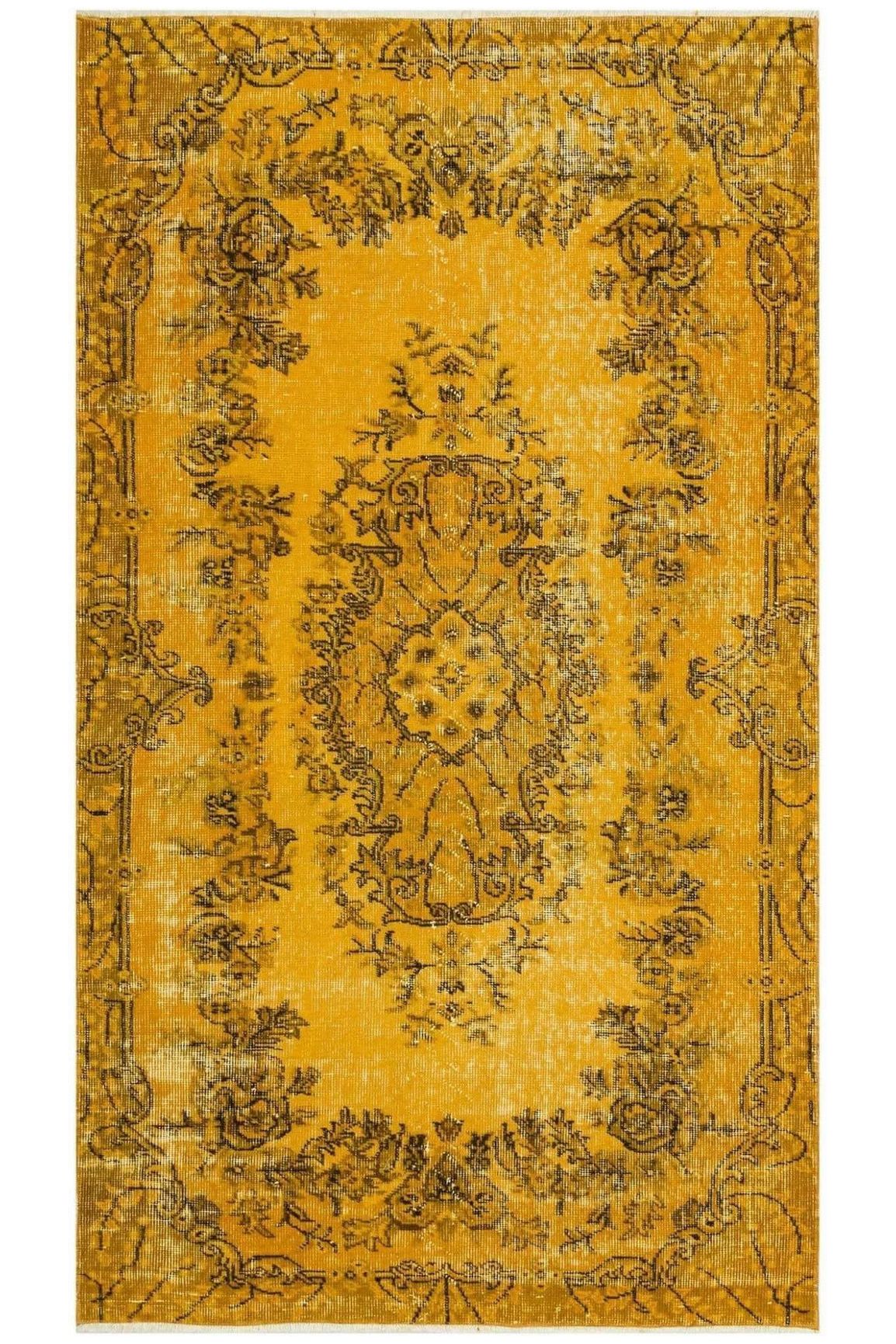 #Turkish_Carpets_Rugs# #Modern_Carpets# #Abrash_Carpets#8329 Handmade Over-Dyed Vintage Rug