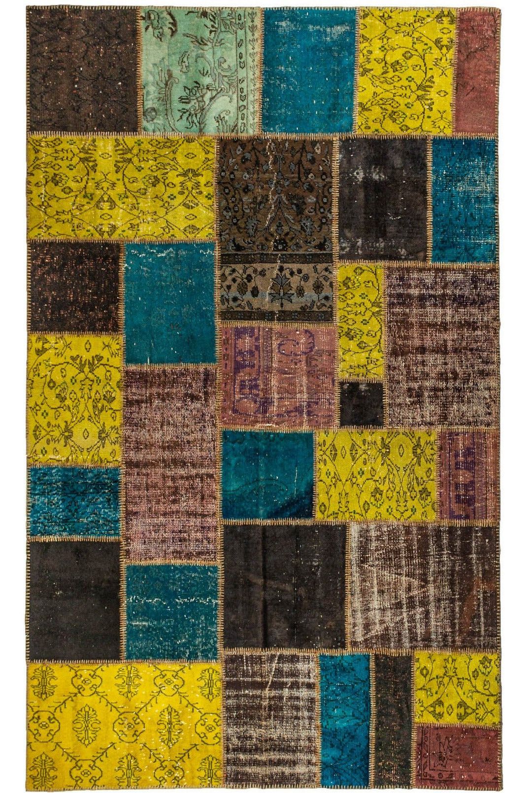 #Turkish_Carpets_Rugs# #Modern_Carpets# #Abrash_Carpets#Abrash-Patchwork-053-198X302