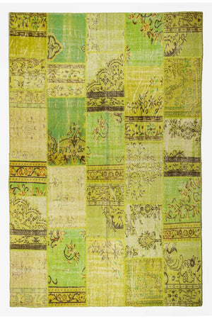 #Turkish_Carpets_Rugs# #Modern_Carpets# #Abrash_Carpets#Abrash-Patchwork-Green-005-303X207