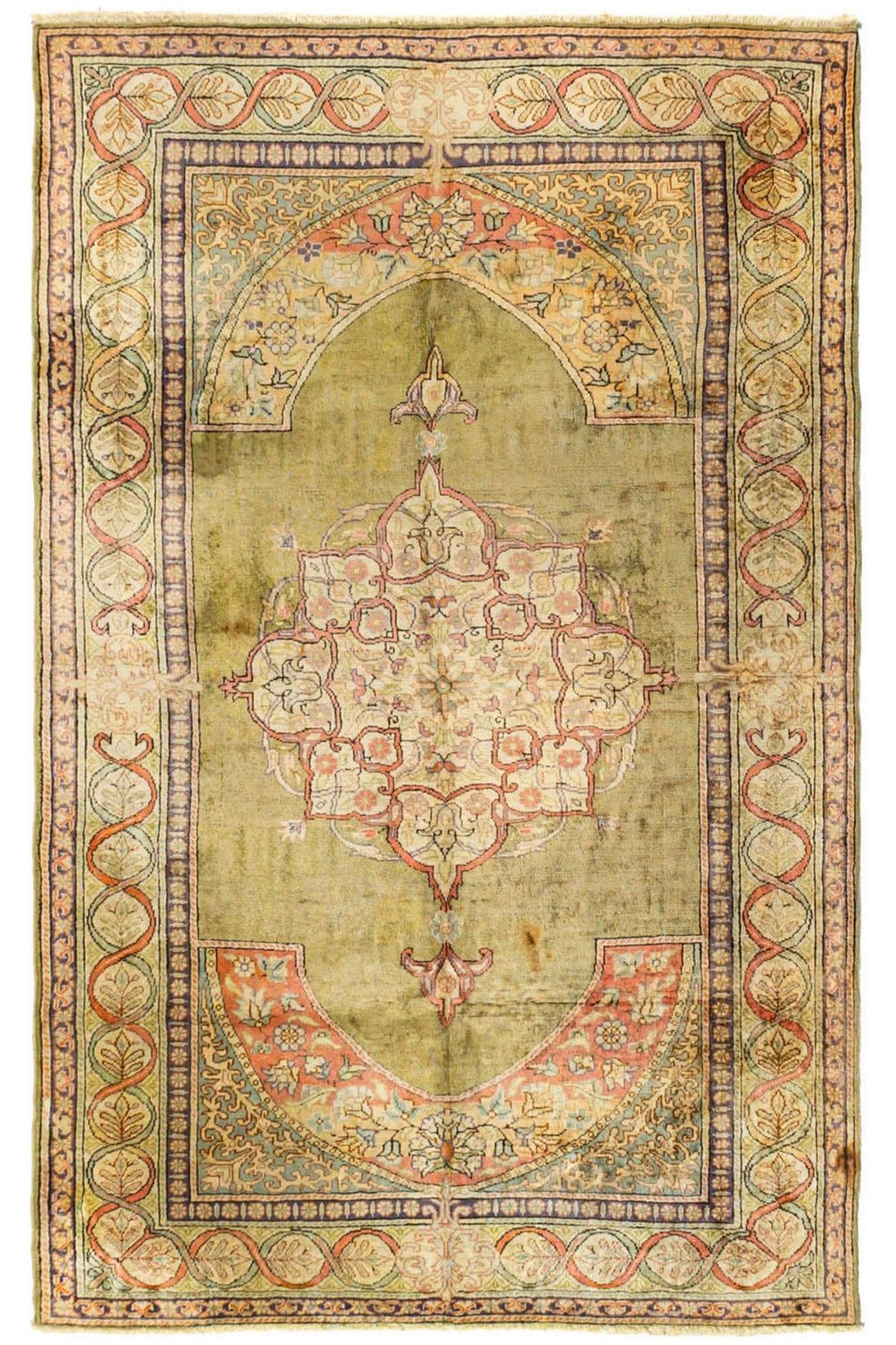 #Turkish_Carpets_Rugs# #Modern_Carpets# #Abrash_Carpets#Abrash-Vintage-Green-002-186X123