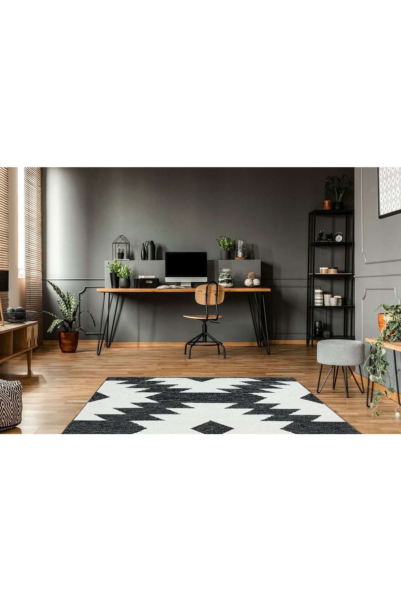 #Turkish_Carpets_Rugs# #Modern_Carpets# #Abrash_Carpets#Afr 01 Black White