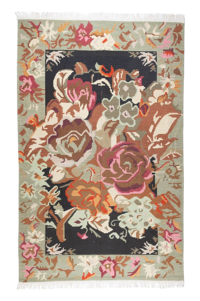 #Turkish_Carpets_Rugs# #Modern_Carpets# #Abrash_Carpets#Floral-Kilim-05-200X300
