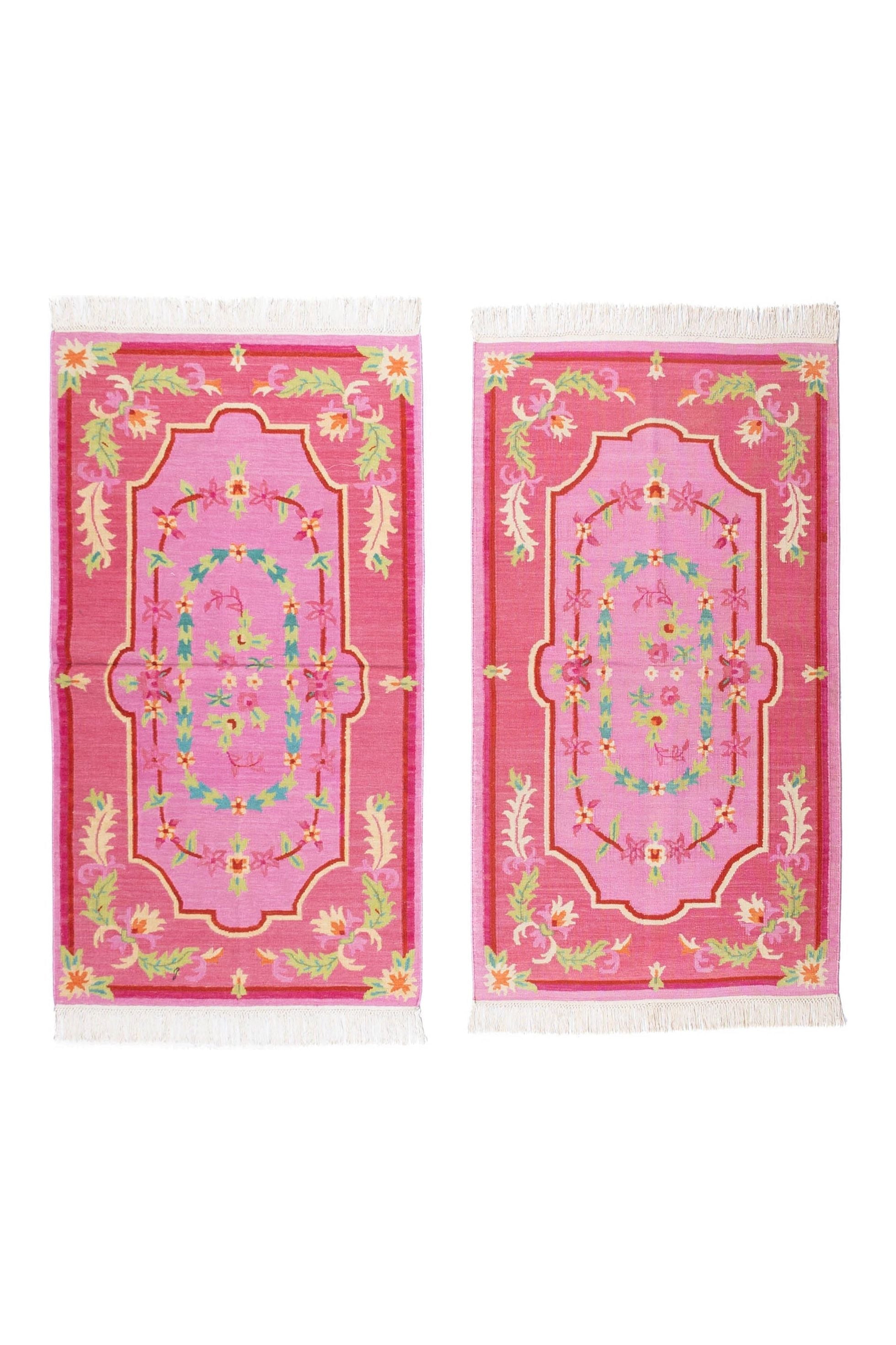 #Turkish_Carpets_Rugs# #Modern_Carpets# #Abrash_Carpets#Floral-Kilim-27-Pink-Twin-90X150