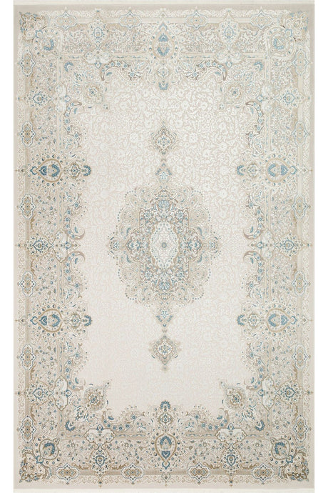 #Turkish_Carpets_Rugs# #Modern_Carpets# #Abrash_Carpets#High Density Woven Modern Made Carpet With Acrylic And ViscosePlm 01 Cream Blue