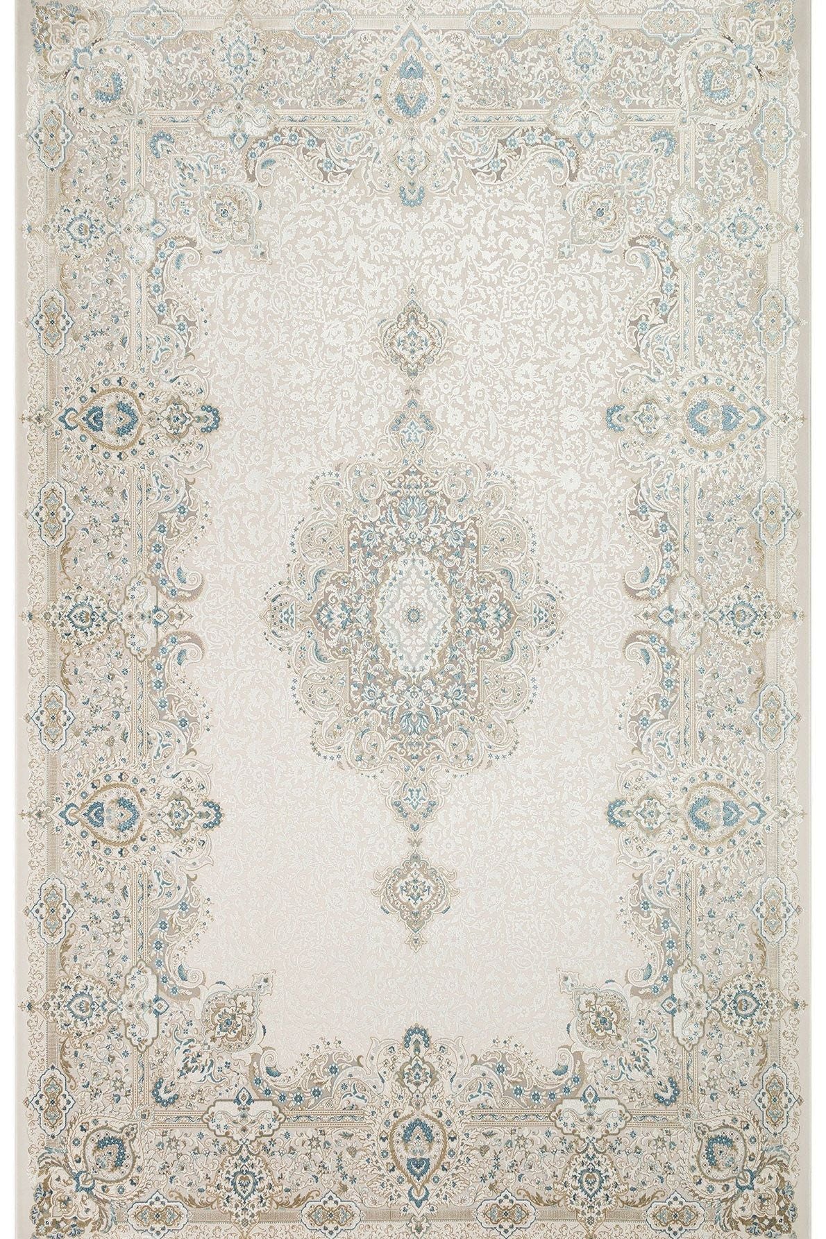 #Turkish_Carpets_Rugs# #Modern_Carpets# #Abrash_Carpets#High Density Woven Modern Made Carpet With Acrylic And ViscosePlm 01 Cream Blue