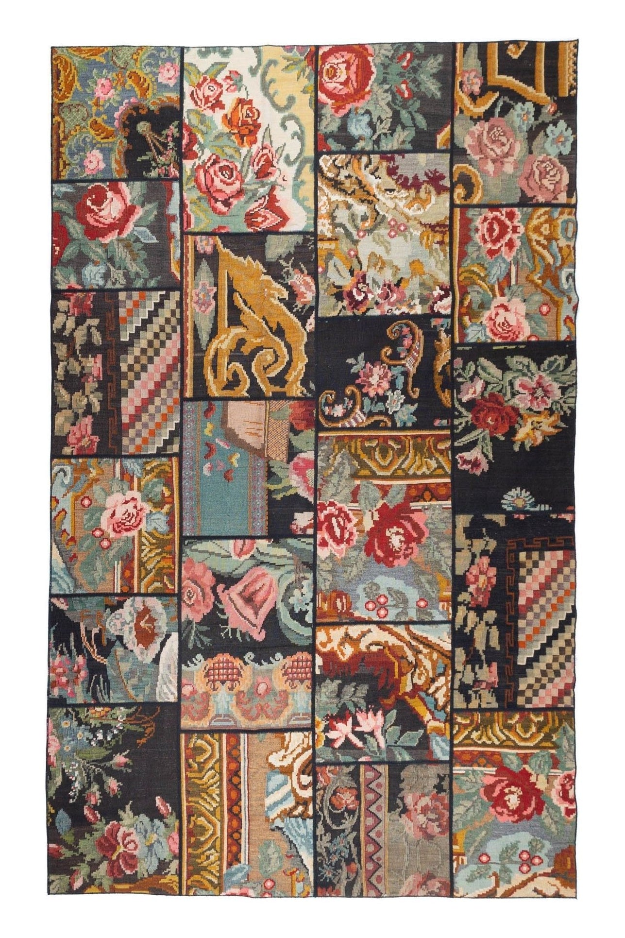 #Turkish_Carpets_Rugs# #Modern_Carpets# #Abrash_Carpets#Karabag-Kilim-Patchwork-006-200X305