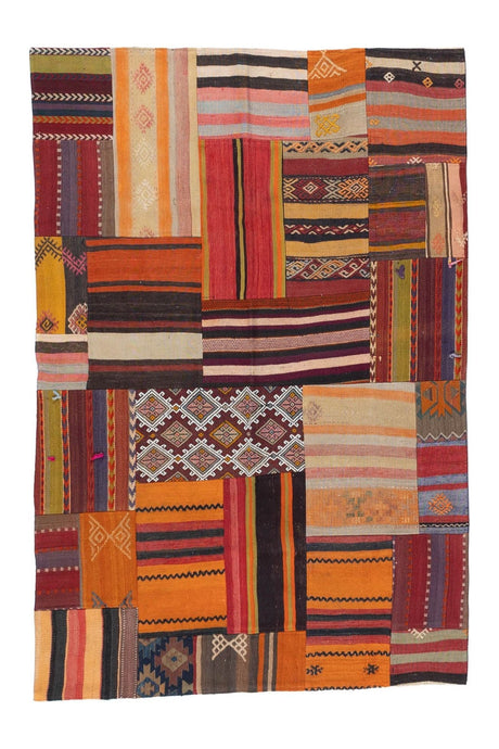 #Turkish_Carpets_Rugs# #Modern_Carpets# #Abrash_Carpets#Kilim-Patchwork-001-152X200
