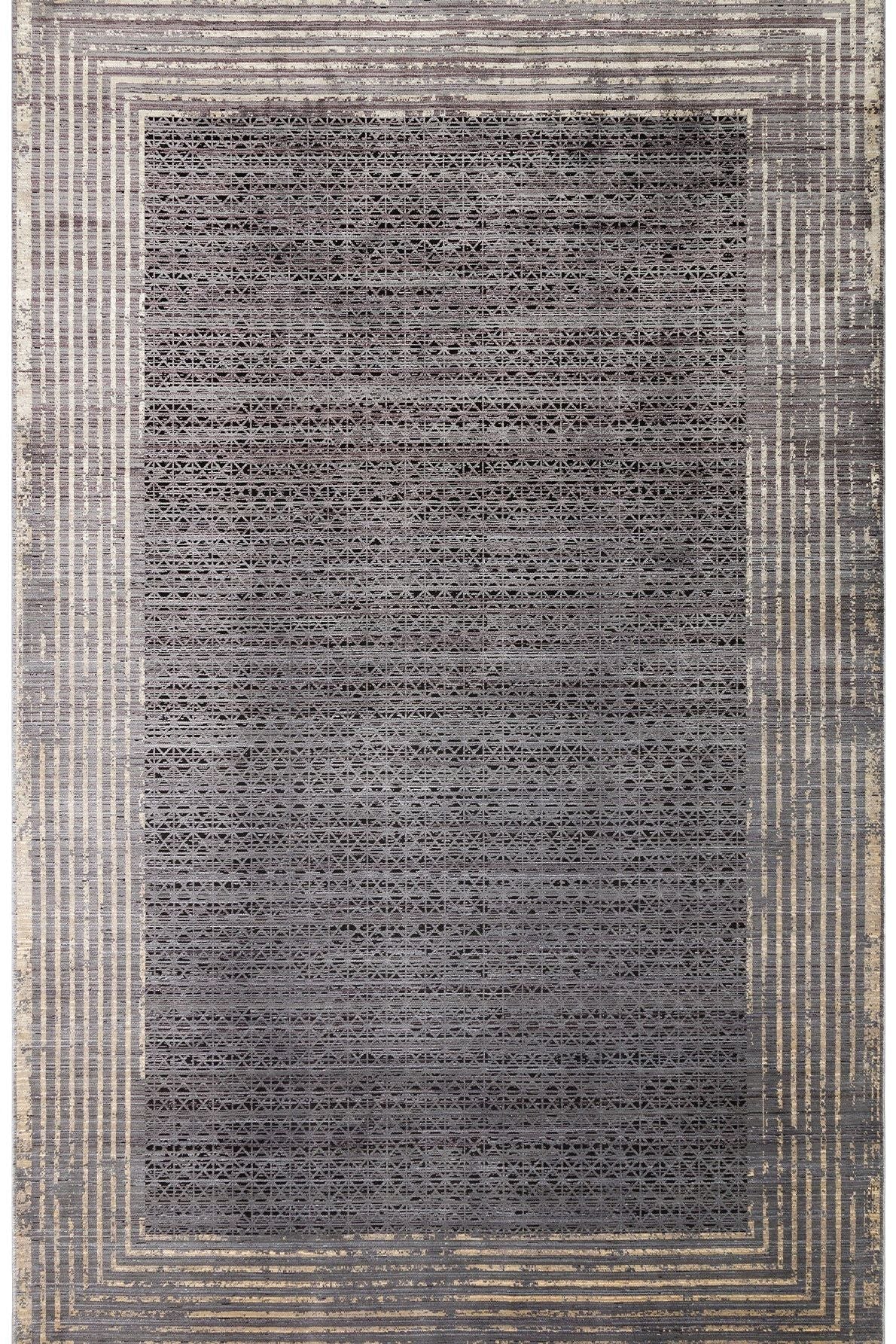 #Turkish_Carpets_Rugs# #Modern_Carpets# #Abrash_Carpets#Modern Rug With Viscose And Acrylic Mhl 01 Antrasit Gold