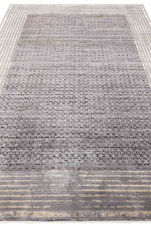 #Turkish_Carpets_Rugs# #Modern_Carpets# #Abrash_Carpets#Modern Rug With Viscose And Acrylic Mhl 01 Antrasit Gold