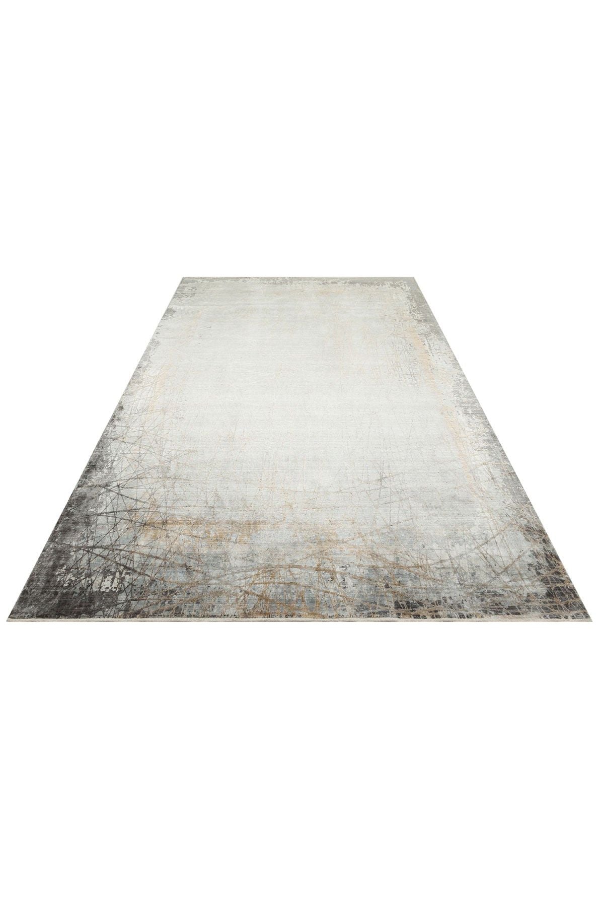 #Turkish_Carpets_Rugs# #Modern_Carpets# #Abrash_Carpets#Modern Rug With Viscose And Acrylic Mhl 09 Grey Gold