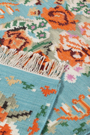 #Turkish_Carpets_Rugs# #Modern_Carpets# #Abrash_Carpets#Turquoise7242-80X200