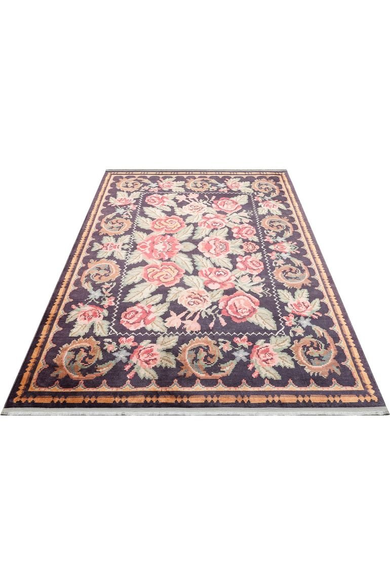 #Turkish_Carpets_Rugs# #Modern_Carpets# #Abrash_Carpets#User-Friendly Washable Anti-Slippery Made Carpets With Antique DesignsAtk 02 Black